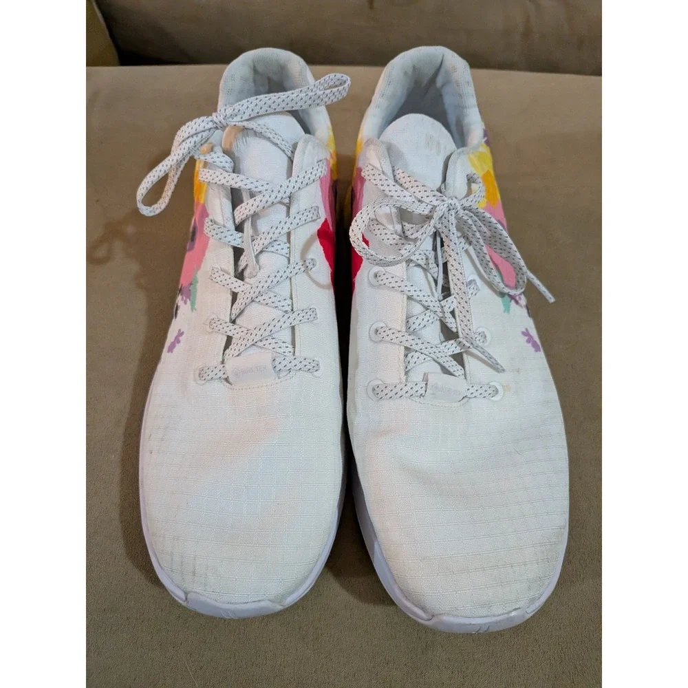 NoBull Matryx Floral Golf Shoes Mens 13.5 White Multicolor Low Top Lace Up